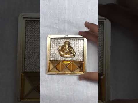 Golden crystal protector pyramid-ganesh pyramids, for vastu