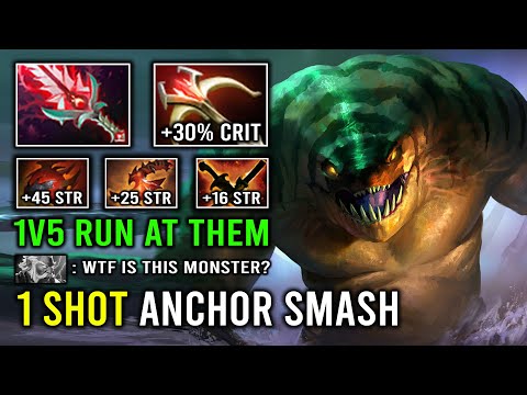 CRAZY 1v5 Monster Tidehunter 5K HP Brutal Hit Like a Truck 100% OP Anchor Smash Dota 2