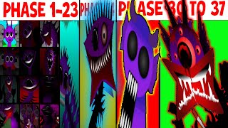 Phase 1 VS Phase 2 VS Phase 3-4 VS Phase 5 VS Phase 6 VS Phase 7-27-to 37 in Incredibox Sprunki Mix!