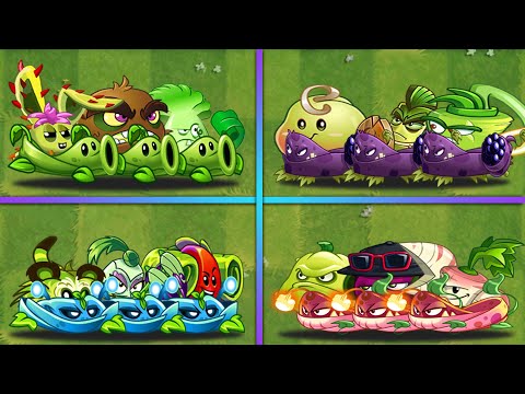 4 Team Vine + MELEE Plants Battlez - Who Will Win - PvZ 2 Team Plants vs Team Plants