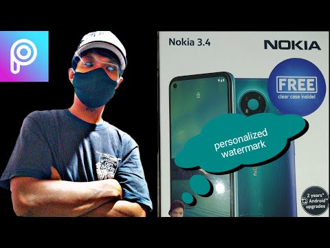 nokia 3.4 personalized camera watermark using pics art