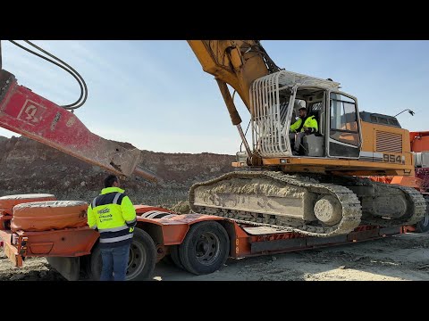 Transporting On Site The Liebherr 954 With Hydraulic Breaker - Sotiriadis/Labrianidis Mining - 4k