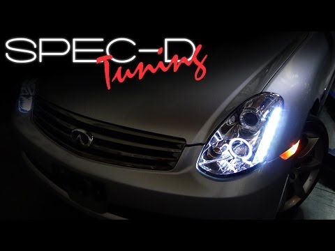SPECDTUNING INSTALLATION VIDEO: 2005 - 2006 INFINITI G35 SEDAN PROJECTOR HEADLIGHTS