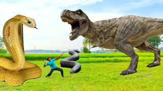 Most Dramatic Dinosaur Attack | T - rex Vs snake | Jurassic Park | Dinosaur | Anaconda| Part 17