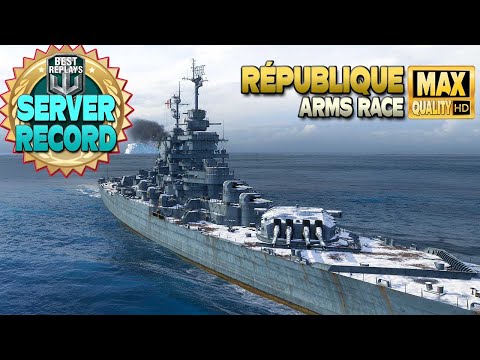 New battleship République NA server record - World of Warships