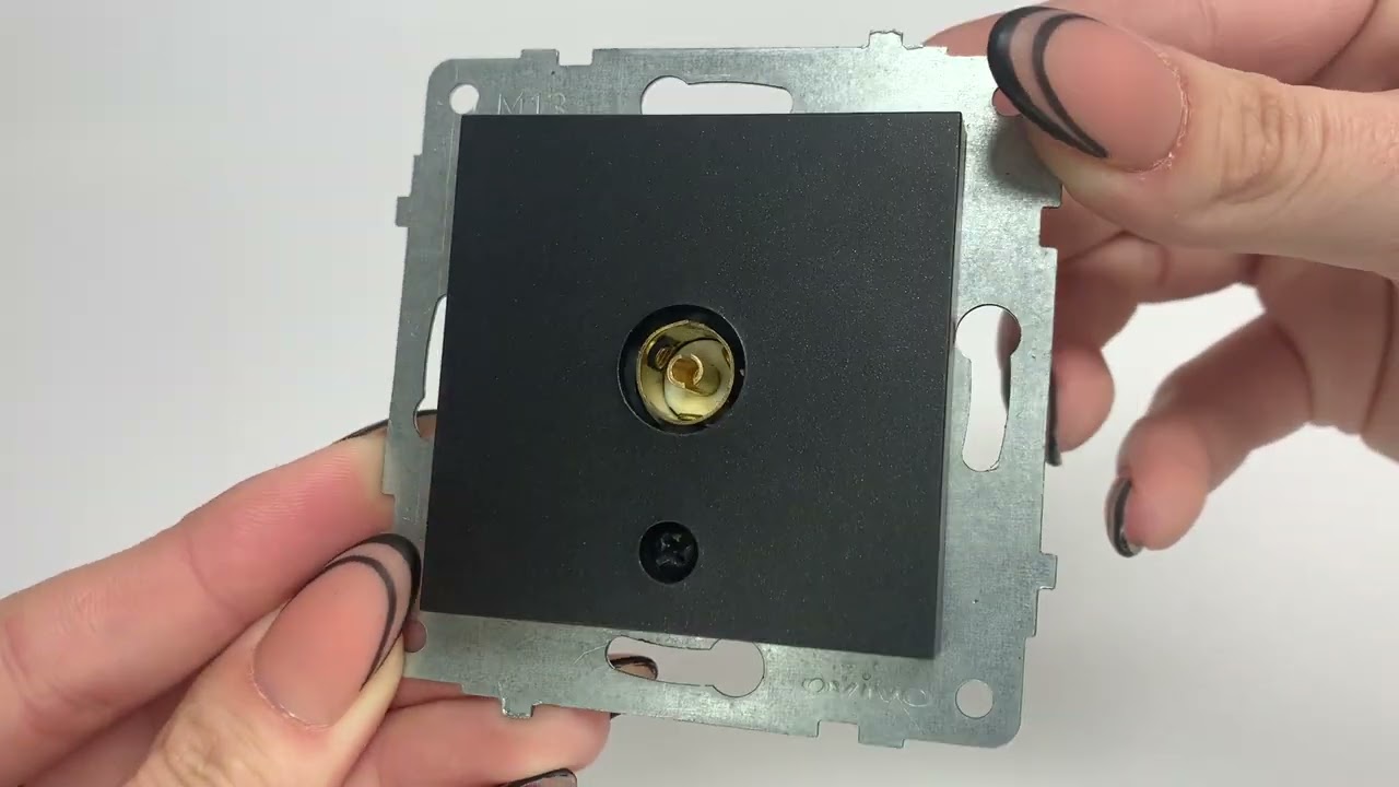 Розетка проходная телевизионная OVIVO Grano черный (600-000317-224)