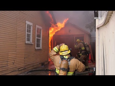 Firefighters Battle Intense House Fire In Long Beach