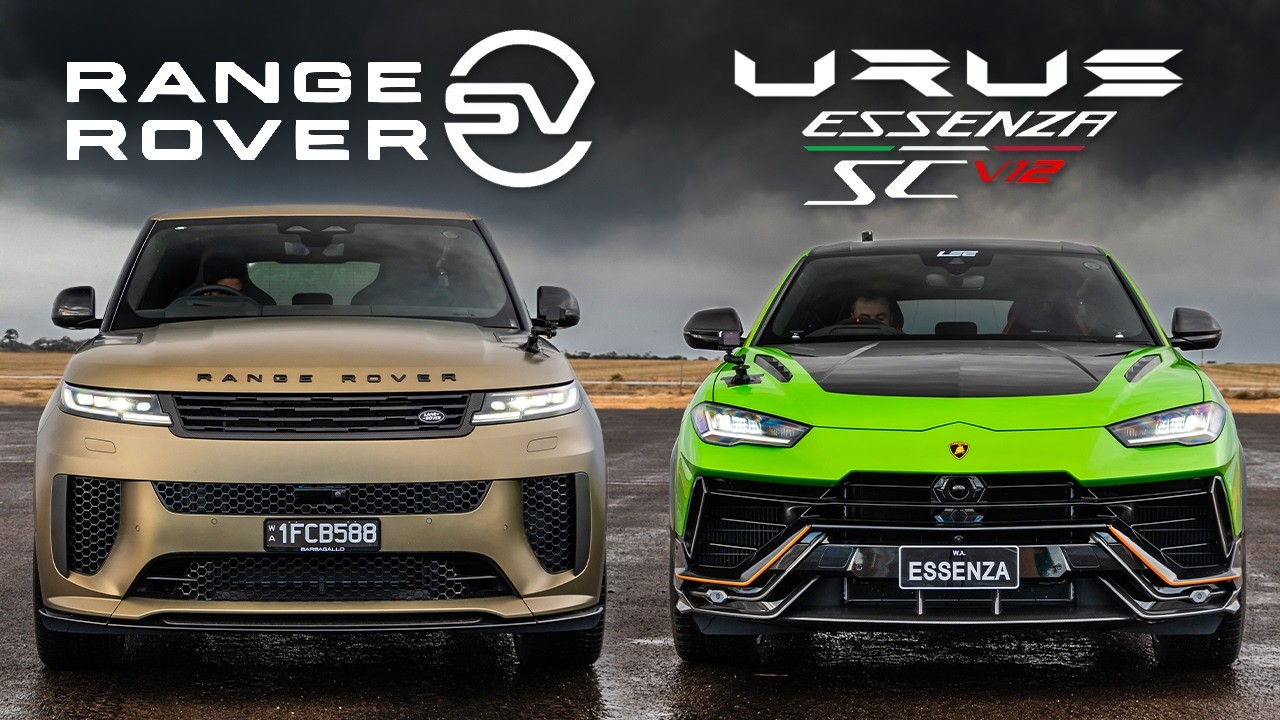 Lambo Range Rover Ultra-Rare Lambo Urus SCV12 Drags Range Rover Sport SV in the Wet ...