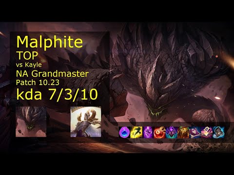 Malphite vs Kayle Top - NA Grandmaster 7/3/10 Patch 10.23 Gameplay