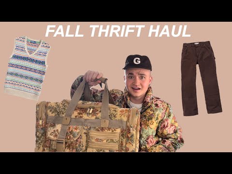 My First Ever Thrifting Haul Video | Vintage Sweaters, Carhartt, & More!