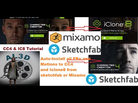 iclone8 CC4 auto-install & Sync all FBX & Motions from Mixamo & Sketchfab