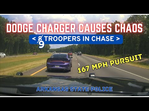 Purple Dodge Charger sparks JULY 4TH CHAOS at 167 MPH!  Arkansas State Police #pursuit #chase #wreck