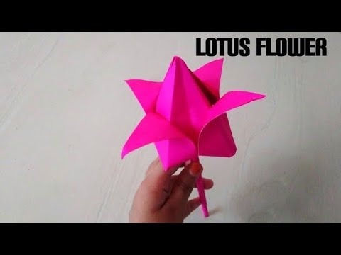 How to make a lotus flower with paper ||  simple arts with mufeeda