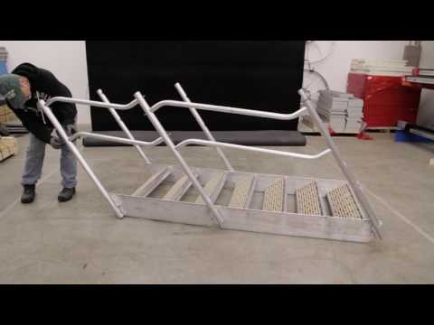 6 Step Aluminum Dock Stair With Handrail