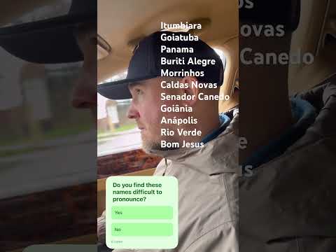 Marido inglês pronunciando nomes de cidades em português #brazil #funny #goiás #brasil #divertido