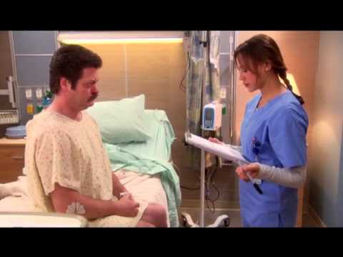 Ron Swanson at the hospital