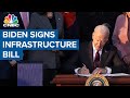 President Joe Biden signs infrastructure bill