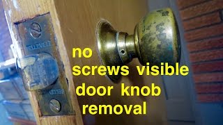 How to ● Door Knob Removal ● no screws visible