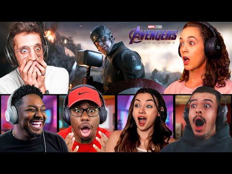 TOP "CAPTAIN AMERICA LIFTS THOR'S HAMMER MJOLNIR" REACTIONS! *AVENGERS: ENDGAME* MOVIE REACT MASHUP!