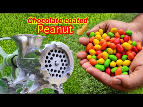 EXPERIMENT Chocolate Coated Peanuts Vs Meat Grinder || Colorful Peanuts