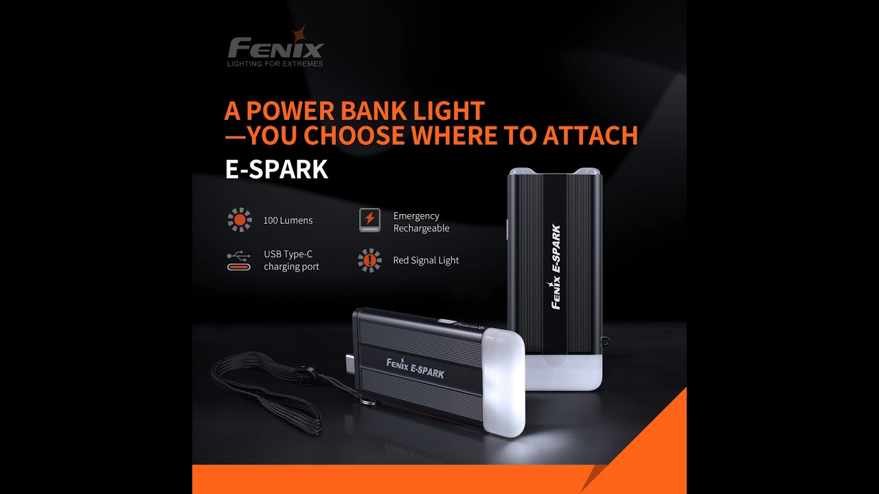Fenix E-Spark Powerbank / Lommelykt 100LM 800mAh
