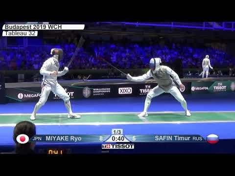 2019 244 T32 11 M F Individual Budapest HUN WCH GREEN SAFIN RUS vs MIYAKE JPN