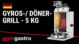 Electric Doner Kebab Grill (Shawarma/Gyros) - 1 Burner - up to 5kg - 1.85kW - Countertop - incl. 2 double doors