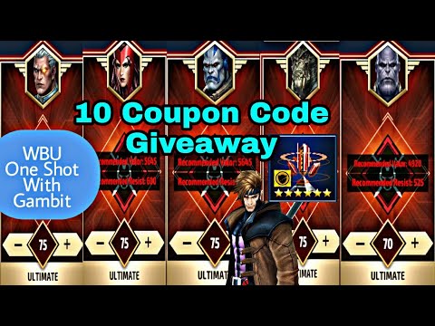 10 Coupon Code Giveaway| Gambit Wbu One Shot Guide With Normal Obelisk - Marvel Future Fight