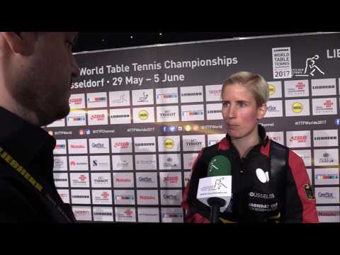 Kristin Silbereisen im Achtelfinale der Liebherr Tischtennis Weltmeisterschaften 2017 in Düsseldorf