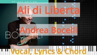 🎹Chord &amp; Lyrics, Ali di Liberta, Andrea Bocelli, Synthesia Piano