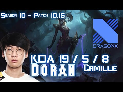DRX Doran CAMILLE vs RENEKTON Top - Patch 10.16 KR Ranked