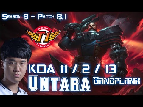 SKT T1 Untara GANGPLANK vs YASUO Top - Patch 8.1 KR Ranked