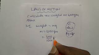 LAWS OF MOTION | PROBLEM ON WEIGHT #sureshstaracademy @sureshstaracademy