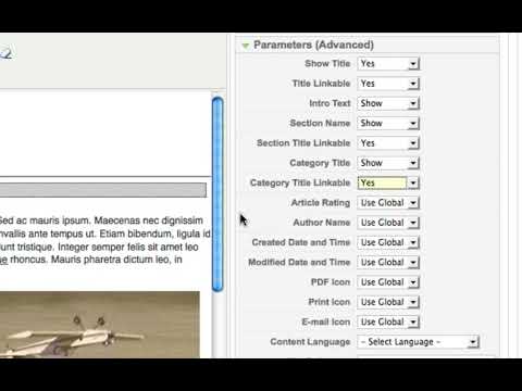 Joomla 1 5 Beginner Lesson 24 Advanced Parameters