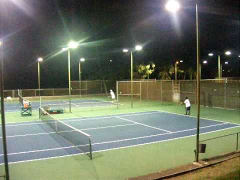 HPU'S SATHI REDDY SERVES AND VOLLEYS AGAINST IKAIKA JOBE