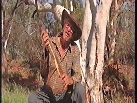 Spear thrower used as a musical instrument with Gurama elder Peter Stevens