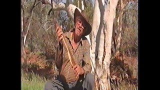 Spear thrower used as a musical instrument with Gurama elder Peter Stevens