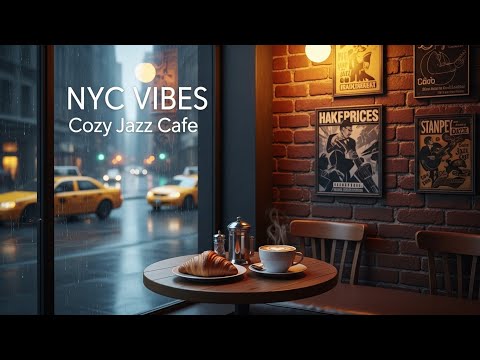 POV: You found the coziest hidden café in NYC ☕ Smooth Jazz for Rainy City Days