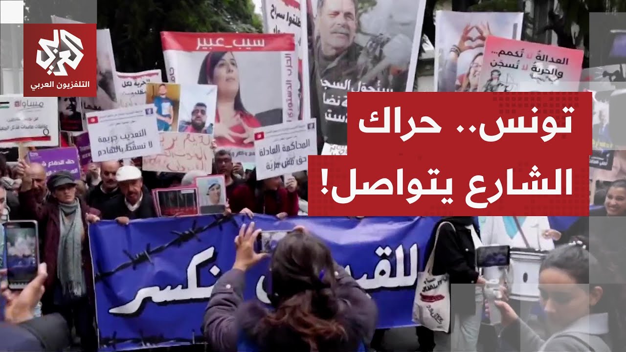 طالبوا بالإفراج عن معتقلي المعارضة.. مئات التونسيين يتظاهرون دفاعا عن حرية ا?