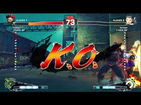 Tokido [Akuma] vs tenxan [Sakura] SSF4 Japanese Online Ranked Matches - TRUE-HD