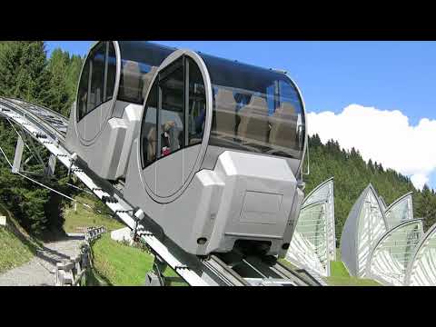 Standseilbahn 7050.02 Arosa Tschuggen-Express - Wagen kommt in die Talstation 2019