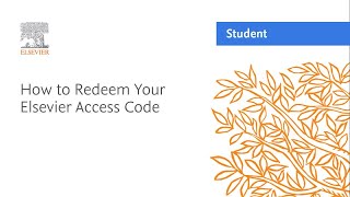 How to Redeem Your Elsevier Access Code