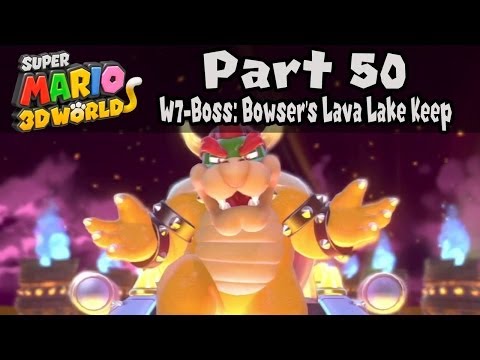 Super Mario 3D World - Part 50: World 7-Boss "Bowser's Lava Lake Keep" 100% Walkthrough!