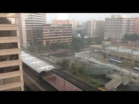 Squall line passing thru Silver Spring downtown