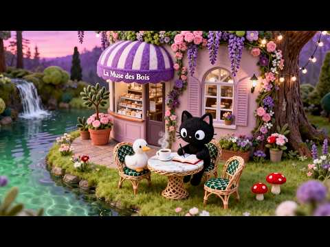 Relaxing Jazz Lofi by a Spring Forest Café 🌸🌿 | Study Music & Nature Sounds