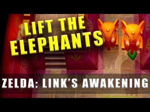 The Legend of Zelda Link's Awakening Switch how to lift the elephant statues in Face Shrine