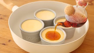  - フライパンでカスタードプリンの作り方 Frying Pan Cream Caramel｜HidaMari Cooking