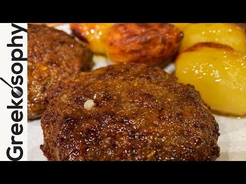 Greek meals you can make at home - Spicy Roasted Biftekia With Potatoes recipe