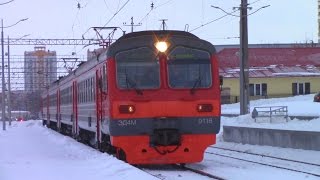 preview picture of video 'Электропоезд ЭД4М-0116 прибывает на станцию Саранск'