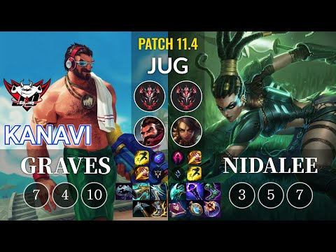 JDG Kanavi Graves vs Nidalee Jungle - KR Patch 11.4